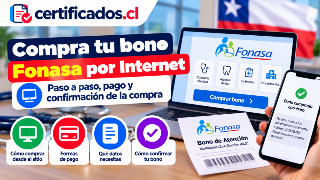 Cómo comprar un bono Fonasa por Internet: pago en línea, datos necesarios y confirmación de la compra.
